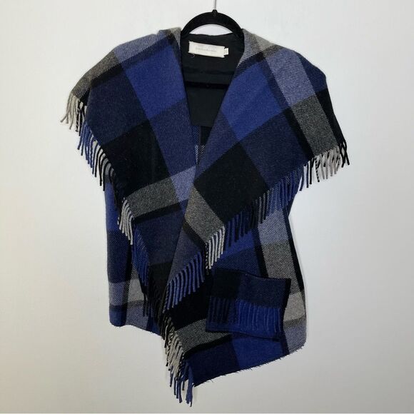 Donna Karan Collection Wool Fringe Vest M - Picture 2 of 6